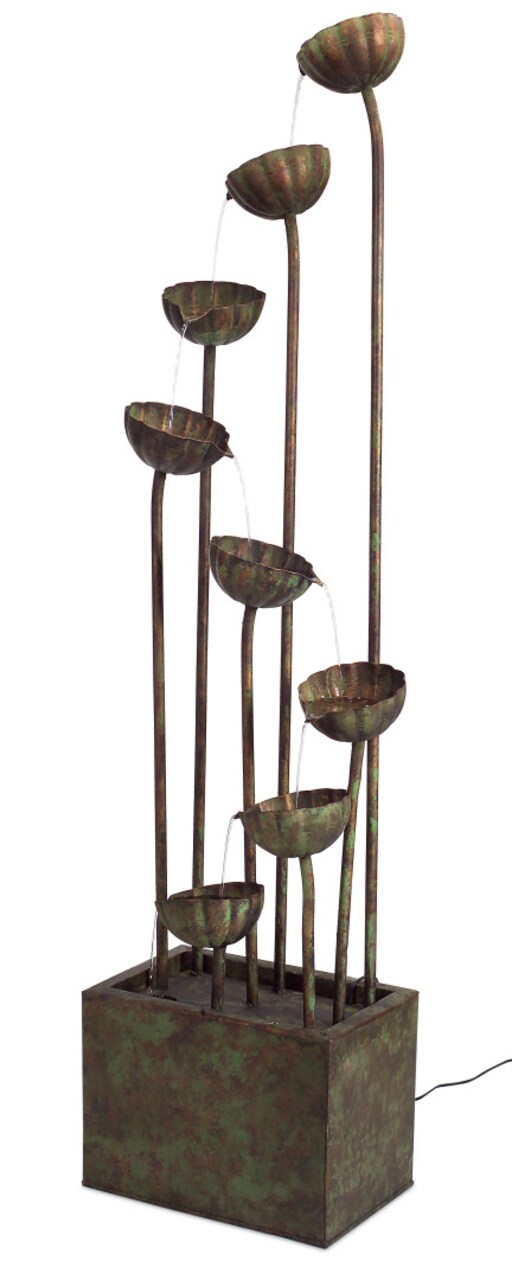 Melrose 64” Rustic Bronze Colored Indoor/Outdoor Cascading Flower Water Fountain
